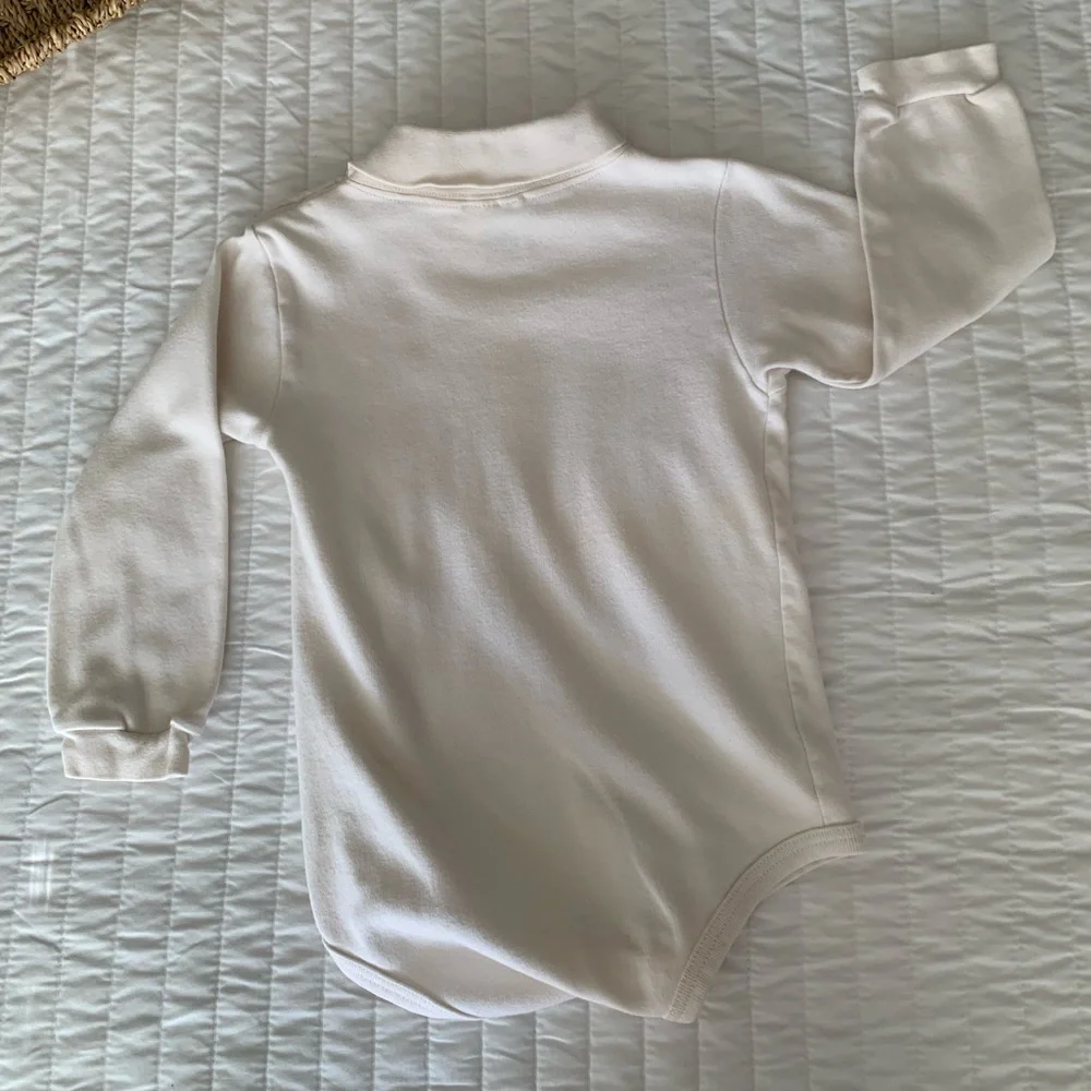 VTG Old Navy Bodysuit Turtleneck Boys 24-30M White Long Sleeve Onesie One Piece